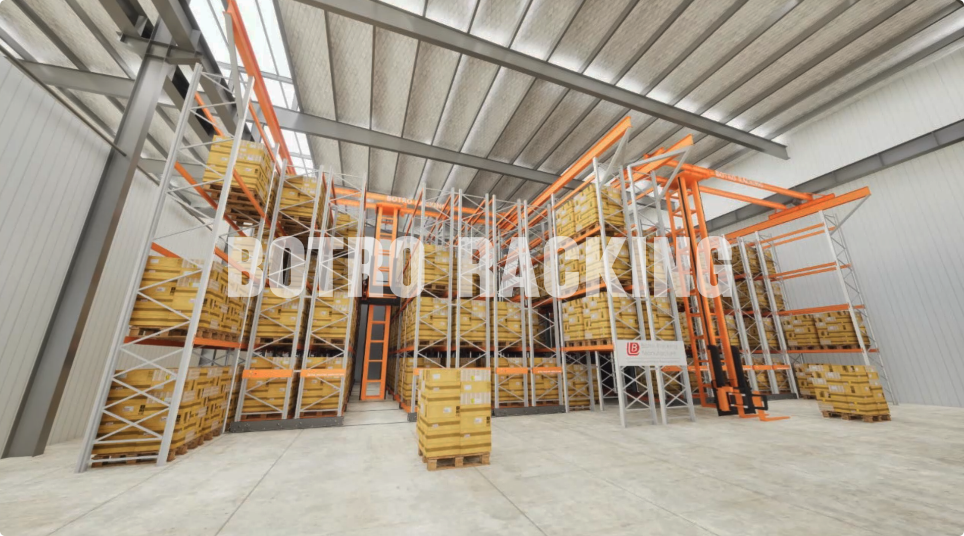 Racking móvel de guindaste no teto