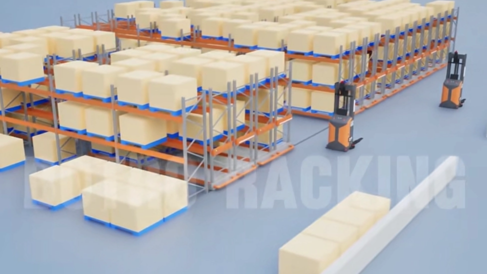 A solução para empilhadeira AGV combinada com o sistema de racking móvel