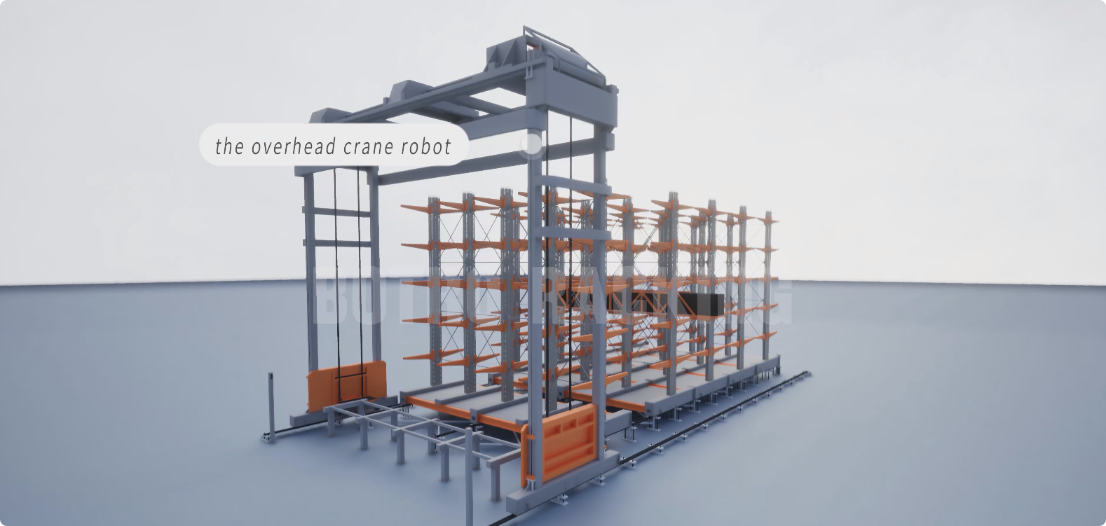 Material longo sistema de armazenamento e recuperação automatizado