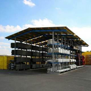 Rack de cantilever de dupla face galvanizado para serviço pesado de armazenamento